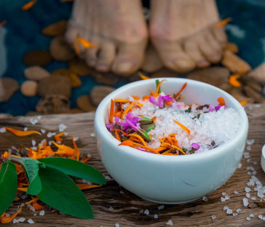 Australia, relaxation, feet, foot treatment, meditation, therapy, herb foot soak, bowl, plant, food images & pictures, human, people images & pictures