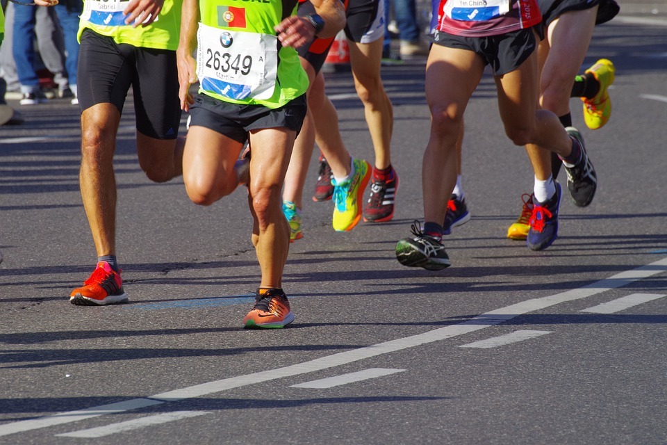 running in a marathon